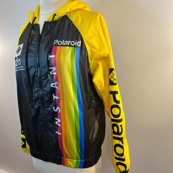 Polaroid Womens Black Yellow Windbreaker Instant 320 Land Camera Jacket - Small - Picture 3 of 6